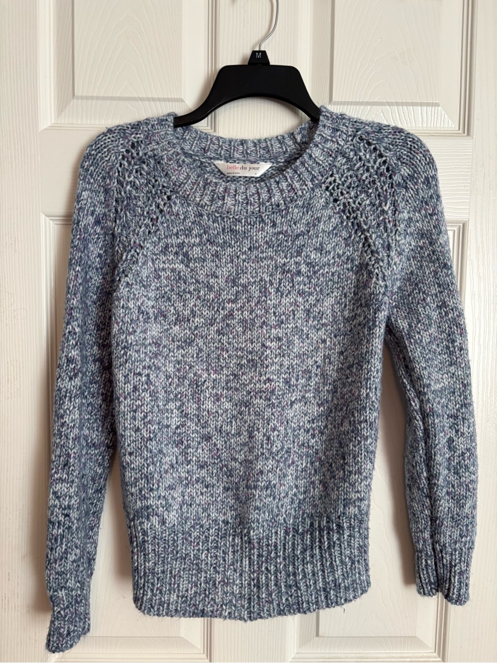 Belle Du Jour Speckled Blue Crewneck Sweater